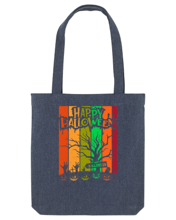 The Best Happy Halloween Vintage Tree Midnight Blue