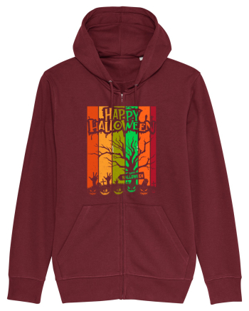 The Best Happy Halloween Vintage Tree Burgundy