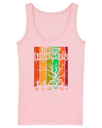 The Best Happy Halloween Vintage Tree Cotton Pink
