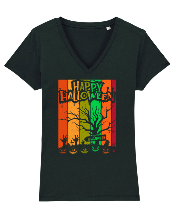 The Best Happy Halloween Vintage Tree Black
