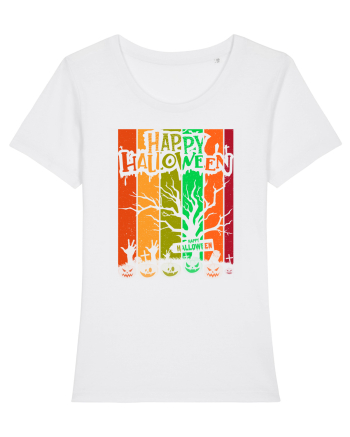 The Best Happy Halloween Vintage Tree White
