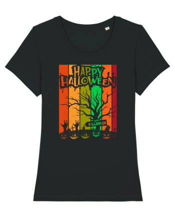 The Best Happy Halloween Vintage Tree Black