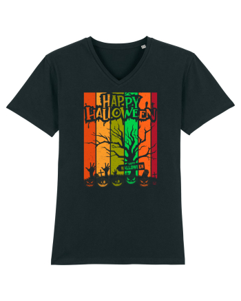 The Best Happy Halloween Vintage Tree Black