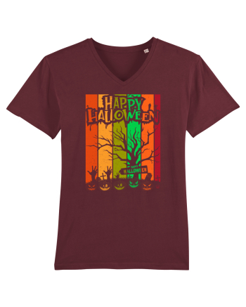 The Best Happy Halloween Vintage Tree Burgundy