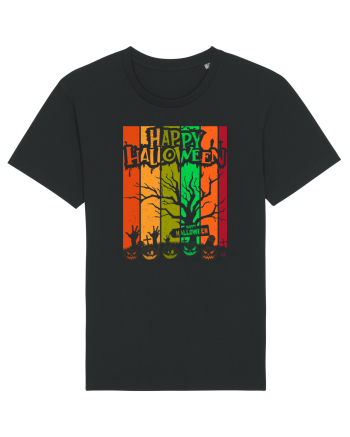 The Best Happy Halloween Vintage Tree Black