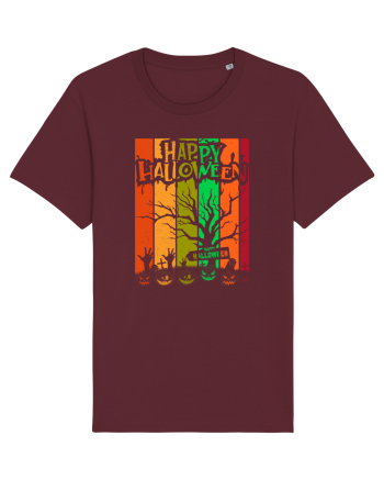 The Best Happy Halloween Vintage Tree Burgundy