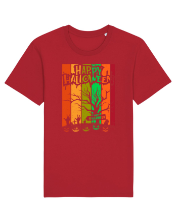 The Best Happy Halloween Vintage Tree Red