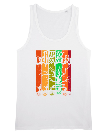 The Best Happy Halloween Vintage Tree White