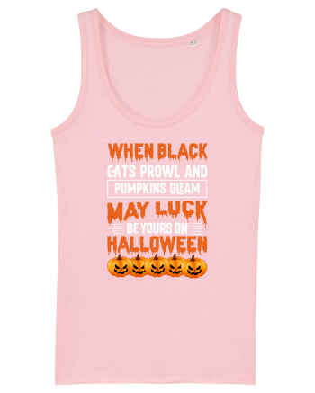 When black cats prowl and pumpkins gleam, may luck be yours on Halloween Cotton Pink
