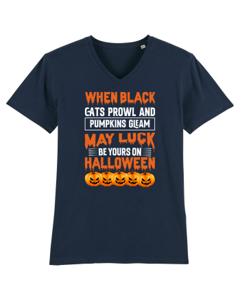 When black cats prowl and pumpkins gleam, may luck be yours on Halloween French Navy