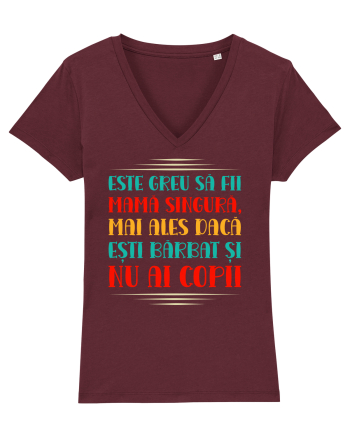 Mamă singură Burgundy