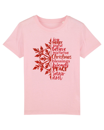 Christmas Blessing Words Cotton Pink
