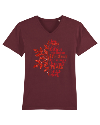 Christmas Blessing Words Burgundy