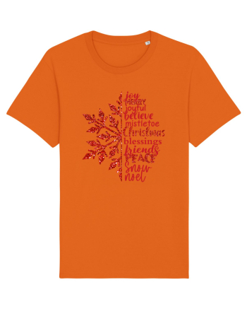 Christmas Blessing Words Bright Orange
