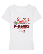 Dear Santa... Sorry! Tricou mânecă scurtă guler larg fitted Damă Expresser