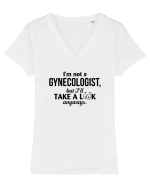 Not a Gynecologist Tricou mânecă scurtă guler V Damă Evoker