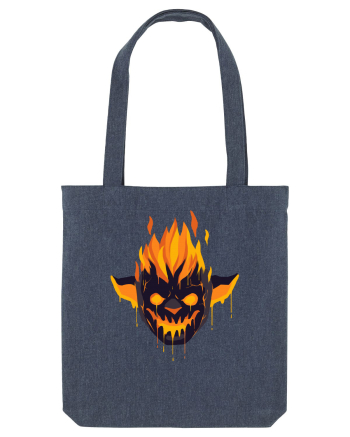 Pumpkin Devil On Fire Midnight Blue