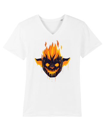 Pumpkin Devil On Fire White