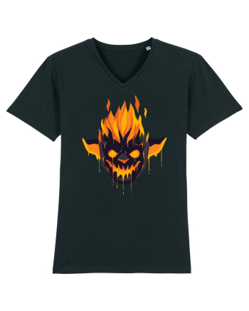 Pumpkin Devil On Fire Black