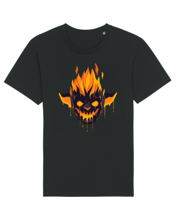 Pumpkin Devil On Fire Black