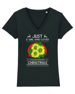 Just A Girl Who Loves Christmas Tricou mânecă scurtă guler V Damă Evoker
