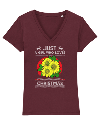 Just A Girl Who Loves Christmas Burgundy