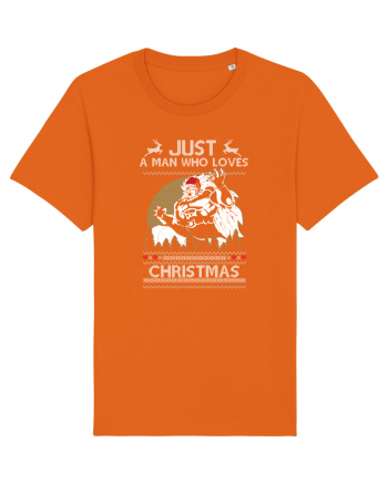 Just A Man Who Loves Christmas Bright Orange
