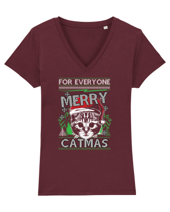 Merry Catmas Burgundy