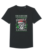 Merry Catmas Tricou mânecă scurtă guler larg Bărbat Skater