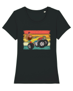 Kids Monster Truck Turkey Sunset Retro Tricou mânecă scurtă guler larg fitted Damă Expresser