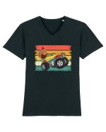 Kids Monster Truck Turkey Sunset Retro Tricou mânecă scurtă guler V Bărbat Presenter