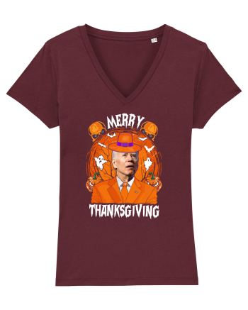 Merry Thanksgiving Biden Burgundy