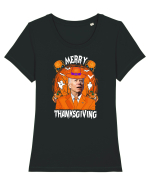 Merry Thanksgiving Biden Tricou mânecă scurtă guler larg fitted Damă Expresser