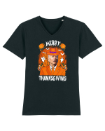 Merry Thanksgiving Biden Tricou mânecă scurtă guler V Bărbat Presenter