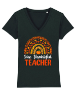 One thankful teacher Tricou mânecă scurtă guler V Damă Evoker