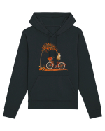 Retro Bicycle Cat Autumn Leaves Fall Thanksgiving Hanorac Unisex Drummer