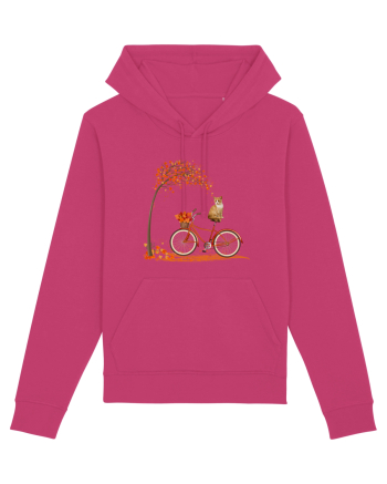 Retro Bicycle Cat Autumn Leaves Fall Thanksgiving Raspberry