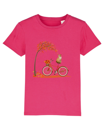 Retro Bicycle Cat Autumn Leaves Fall Thanksgiving Raspberry