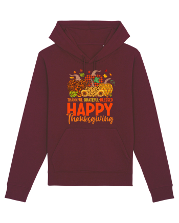 Thankful Grateful Blessed Burgundy