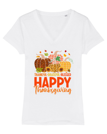 Thankful Grateful Blessed White