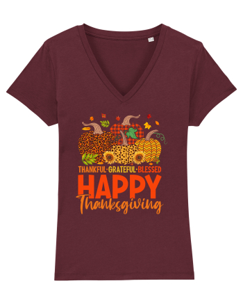 Thankful Grateful Blessed Burgundy