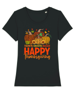 Thankful Grateful Blessed Tricou mânecă scurtă guler larg fitted Damă Expresser