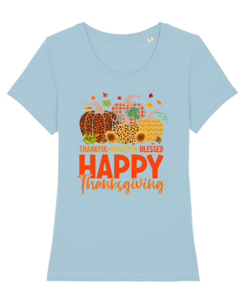 Thankful Grateful Blessed Sky Blue