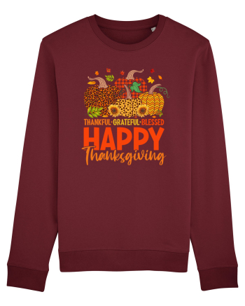 Thankful Grateful Blessed Burgundy