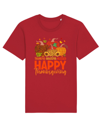 Thankful Grateful Blessed Red