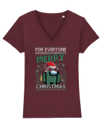 Merry Christmas Among Us Tricou mânecă scurtă guler V Damă Evoker