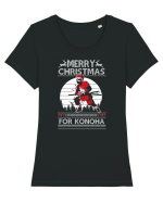 Merry Christmas For Konoha Tricou mânecă scurtă guler larg fitted Damă Expresser