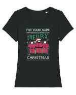 Merry Christmas For Squid Game Tricou mânecă scurtă guler larg fitted Damă Expresser