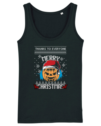 Merry Christmas Pumpkin Black