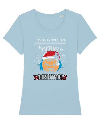 Merry Christmas Pumpkin Sky Blue